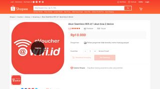 
                            12. Akun Seamless Wifi.id 1 akun bisa 2 device | Shopee Indonesia