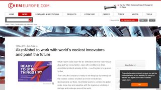 
                            9. AkzoNobel to work with world's coolest innovators and paint the future