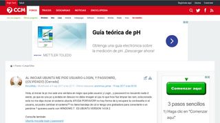 
                            10. AL INICIAR UBUNTU ME PIDE USUARIO-LOGIN, Y PASSOWRD, ((OLVIDADO) - CCM