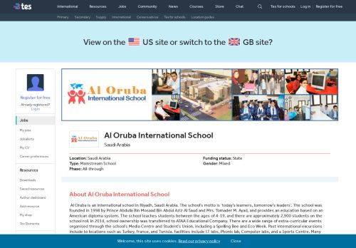 
                            11. Al Oruba International School - Tes Jobs