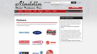 
                            11. Aladdin Metal Products - Curb Adapters > About Us > HVAC Partners