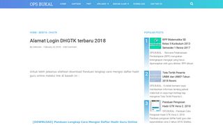 
                            4. Alamat Login DHGTK terbaru 2018 - OPS BUKAL
