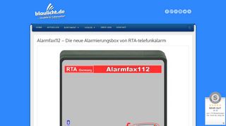 
                            6. Alarmfax112 – Die neue Alarmierungsbox von RTA-telefunkalarm ...