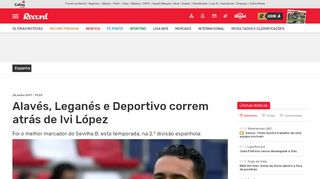 
                            13. Alavés, Leganés e Deportivo correm atrás de Ivi López - Espanha ...
