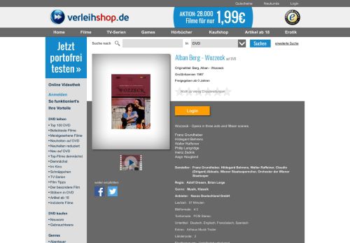 
                            11. Alban Berg - Wozzeck Film auf DVD ausleihen bei verleihshop.de