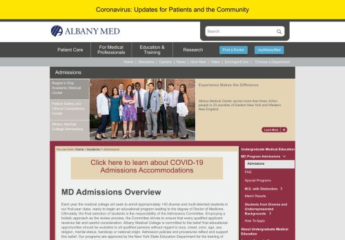 
                            13. Albany Medical College: Admissions