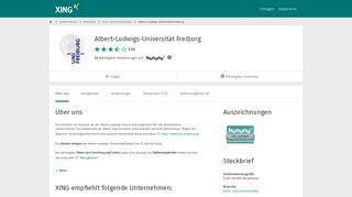 
                            10. Albert-Ludwigs-Universität Freiburg als Arbeitgeber | XING ...