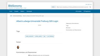 
                            13. Albert-Ludwigs-Universität Freiburg QIS Login | BibSonomy