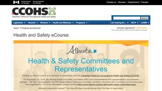 
                            2. Alberta Health and Safety Committees and Representatives - CCOHS ...