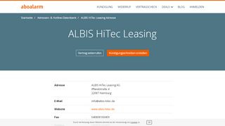 
                            5. ALBIS HiTec Leasing Adresse, Telefonnumer und Fax - Aboalarm