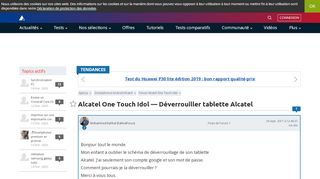 
                            9. Alcatel One Touch Idol — Déverrouiller tablette Alcatel | Forum ...