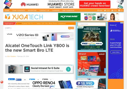 Alcatel OneTouch Link Y800 is the new Smart Bro LTE - YugaTech ...