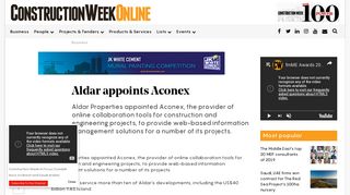 
                            6. Aldar appoints Aconex - Business - Construction Week Online