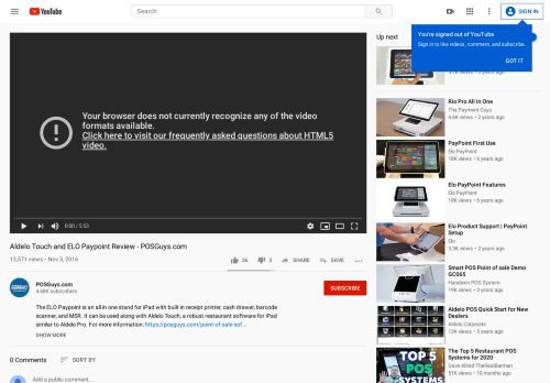 
                            5. Aldelo Touch and ELO Paypoint Review - POSGuys.com - YouTube