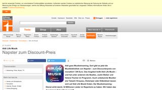 
                            12. Aldi Life Musik - Napster zum Discount-Preis - Stiftung Warentest