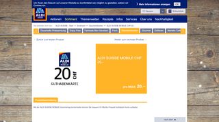 
                            7. ALDI SUISSE AG - ALDI SUISSE MOBILE CHF 20.-