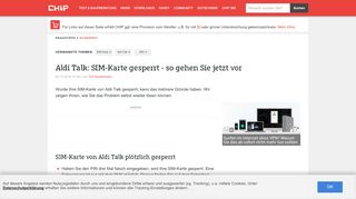 
                            3. Aldi Talk: SIM-Karte gesperrt - so gehen Sie jetzt vor - CHIP