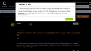 
                            8. Alditalk-Nummer ist von meinem Congstarvertrag aus nicht ...