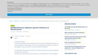 
                            10. AldiTalk Rufnummer deaktiviert, gelöscht. Wechsel zu o2 ...