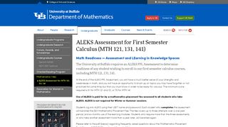 
                            9. ALEKS Assessment for MTH 121, 131, 141 - Department of ...