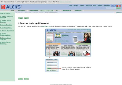 
                            5. ALEKS Quick Start Guide - Teacher Login and Password