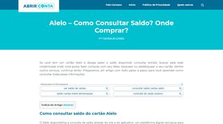 
                            11. Alelo - Como Consultar Saldo? Onde Comprar? - Abrir Conta