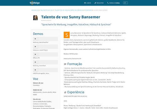 
                            8. Alemão (Alemanha) Talento De Voz Sunny Bansemer - Bodalgo