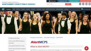 
                            2. Alert MCPS - Montgomery County Public Schools, Rockville, MD
