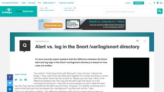 
                            3. Alert vs. log in the Snort /var/log/snort directory - SearchDataCenter