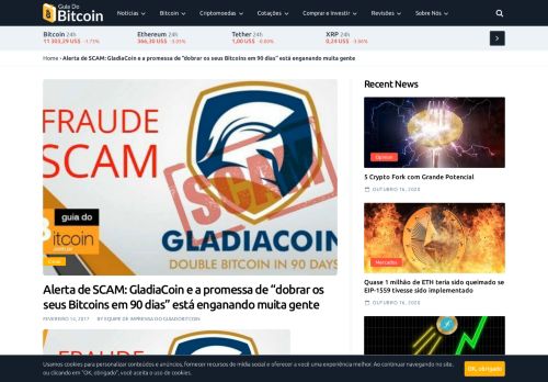 
                            6. Alerta de SCAM: GladiaCoin e a promessa de 