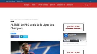 
                            11. ALERTE: Le PSG exclu de la Ligue des Champions - Nordpresse