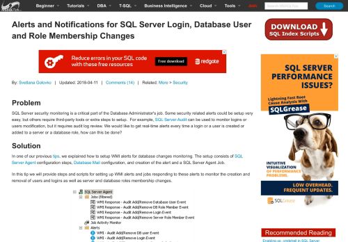 
                            13. Alerts and Notifications for SQL Server Login, Database User and ...