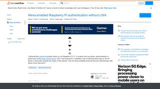 
                            10. Alexa enabled Raspberry Pi authentication without LWA - Stack Overflow
