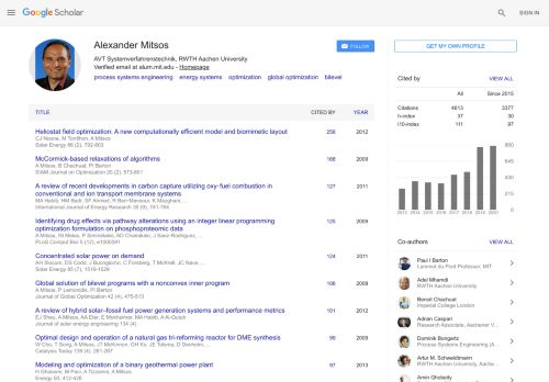 
                            6. Alexander Mitsos - Google Scholar Citations