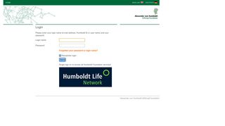 
                            10. Alexander von Humboldt Foundation - Login