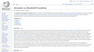 
                            9. Alexander von Humboldt Foundation - Wikipedia