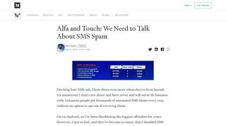 
                            6. Alfa and Touch: We Need to Talk About SMS Spam – Gino ...