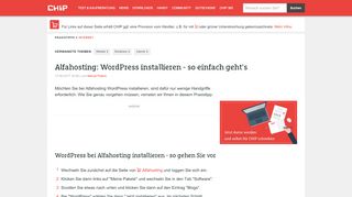 
                            4. Alfahosting: WordPress installieren - so einfach geht's - CHIP