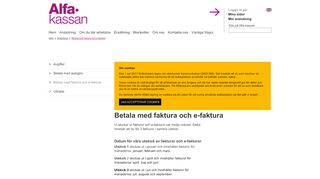 
                            8. Alfakassan - Betala med faktura och e-faktura