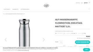 
                            11. alfi Wasserkaraffe flowMotion, Edelstahl mattiert 1,0 l