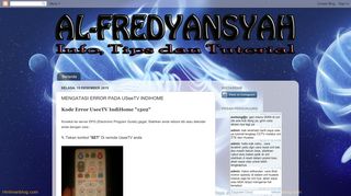 
                            9. ALFredyansyah: MENGATASI ERROR PADA USeeTV INDIHOME