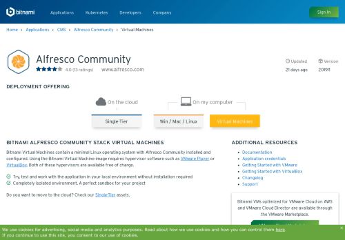 
                            9. Alfresco Community Virtual Machines - Bitnami