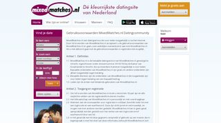
                            9. Algemene voorwaarden | MixedMatches.nl | DatingSite voor blank en ...