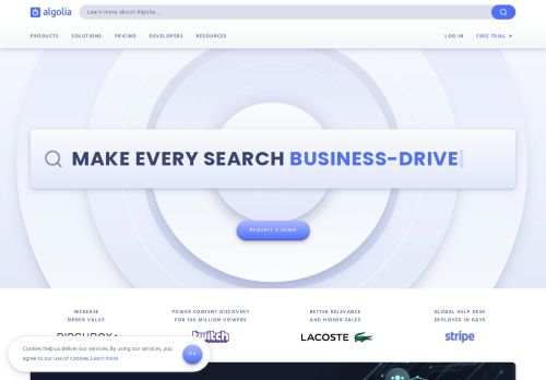 
                            9. Algolia | Fast, Reliable and Modern Search and Discovery
