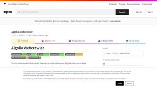 
                            12. algolia-webcrawler - npm