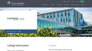 
                            10. Algonquin College : ontariolearn