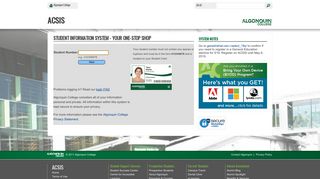 
                            2. Algonquin College Student Information System - acsis