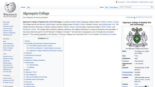 
                            10. Algonquin College - Wikipedia