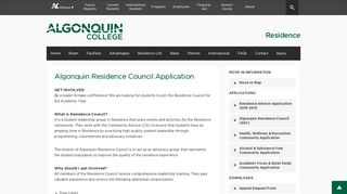 
                            3. Algonquin Residence Council Application | Residence