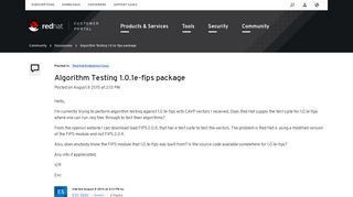 
                            11. Algorithm Testing 1.0.1e-fips package - Red Hat Customer Portal